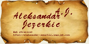 Aleksandar Jezerkić vizit kartica